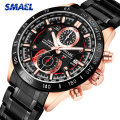 Chine Montre Fabricant SMAEL Mode Hommes Bracelet En Acier Inoxydable Montre À Quartz Étanche Date Chronographe Homme Horloge 9064